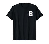 Lettre B Style Collège Cool T-Shirt Graphique avec Valeur, Homme, Noir, XL