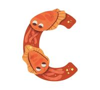 Lettre bois C orange Mon premier alphabet Moulin Roty