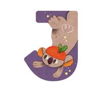 Lettre bois J violet Mon premier alphabet Moulin Roty