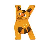 Lettre bois K jaune Mon premier alphabet Moulin Roty