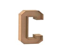 Lettre C décorative 3D en bois, 1 mètre de haut, couleur naturelle