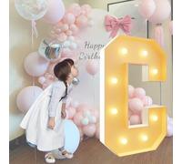 Lettre C lumineuse à LED pour chapiteau 120 cm - Cadre prédécoupé - Lettres lumineuses géantes pour la maternelle, le lycée