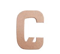 Lettre Ç papier mâché plat hauteur 12 cm, épaisseur 0,5 cm.