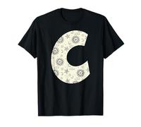 Lettre Céleste C Soleil Lune Alphabet Vintage T-Shirt