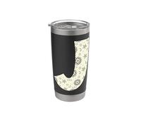 Lettre céleste J soleil lune alphabet vintage Gobelet isotherme en acier inoxydable double paroi