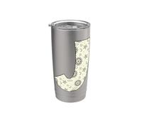 Lettre céleste J soleil lune alphabet vintage Gobelet isotherme en acier inoxydable double paroi