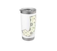 Lettre céleste J soleil lune alphabet vintage Gobelet isotherme en acier inoxydable double paroi