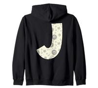 Lettre céleste J Soleil Lune Alphabet Vintage Sweat à Capuche