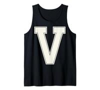 Lettre collégiale V Monogramme Bloc Varsity Block Initiale Alphabet Débardeur