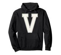 Lettre collégiale V Monogramme Bloc Varsity Block Initiale Alphabet Sweat à Capuche