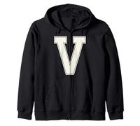 Lettre collégiale V Monogramme Bloc Varsity Block Initiale Alphabet Sweat à Capuche