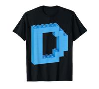 Lettre D Alphabet Monogramme Initiale ABC Briques de Construction T-Shirt