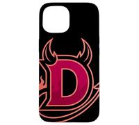 Lettre D Diable Art Flamboyant Cornes Queue Style Gothique Coque pour iPhone 15