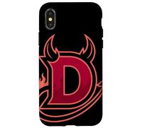 Lettre D Diable Art Flamboyant Cornes Queue Style Gothique Coque pour iPhone X/XS