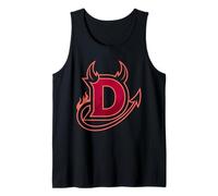 Lettre D Diable Art Flamboyant Cornes Queue Style Gothique Débardeur