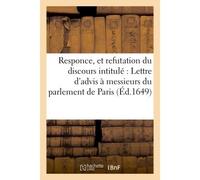 Lettre d'advis à messieurs du parlement de Paris, par un provincial - Collectif - Hachette Bnf - broché - Livre