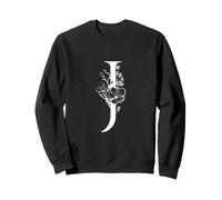 Lettre de l'alphabet Anglais Blanche J Monogramme Initiale Noire Sweatshirt