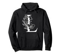 Lettre de l'alphabet Anglais Blanche L Monogramme Initiale Noire Sweat à Capuche