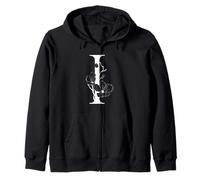 Lettre de l'alphabet Anglaise Blanche I Monogramme Initiale Noire Sweat à Capuche