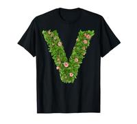Lettre de l'alphabet Floral Initiale Rose V botanique Art de Verdure T-Shirt