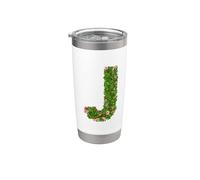Lettre de l'alphabet florale J botanique art de verdure Gobelet isotherme en acier inoxydable double paroi