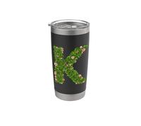 Lettre de l'alphabet florale K botanique art de verdure Gobelet isotherme en acier inoxydable double paroi