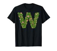 Lettre de l'alphabet Florale W Botanical Greenery Art T-Shirt