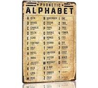 Lettre de l'alphabet phonétique - Décoration murale en morse - 20,3 x 30,5 cm - Tableau de connaissances vintage - Poster pour salle de classe - Lettre de l'alphabet militaire pour salon, chambre à