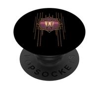 Lettre de l'alphabet rétro Glamour Initiale W Monogramme PopSockets PopGrip Adhésif