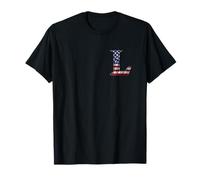 Lettre de Monogramme Familial Patriotique avec Drapeau américain Initiale L T-Shirt