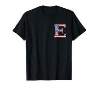 Lettre de Monogramme Familial Patriotique Initiale E Drapeau américain T-Shirt