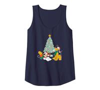 Lettre de Noël au Père Noël de Disney avec Mickey Mouse et Pluton Débardeur, Femme, Bleu Marine, S