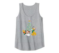 Lettre de Noël au Père Noël de Disney avec Mickey Mouse et Pluton Débardeur, Femme, Gris Chiné, S