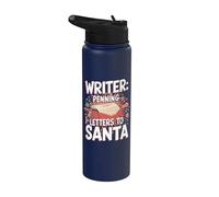 Lettre de Noël écrivain au Père Noël Auteur romancier Noël Stainless Steel Insulated Water Bottle