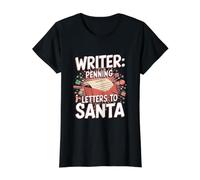 Lettre de Noël écrivain au Père Noël Auteur romancier Noël T-Shirt Graphique avec Valeur