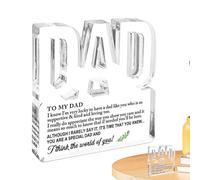 Lettre de Papa Transparente : Acrylique Transparent, de Message Longue durée, Design Moderne, écran avec Finition Lisse | Souvenir de décoration de Remerciement de Bureau Paire