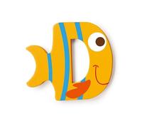 Lettre décorative 'D' en bois Animaux Amusants 6cm Scratch® - Lettre