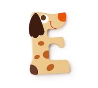 Lettre décorative 'E' en bois Animaux Amusants 6cm Scratch® - Lettre