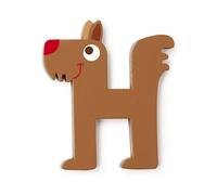 Lettre décorative 'H' en bois Animaux Amusants 6cm Scratch® - Lettre