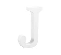 Lettre Décorative J en Bois Blanc 8cm pour Fête et Mariage | Objet à Poser Table, Accessoire Photo, Convient aux Garçon et Filles et Bébés, Usage Éducatif