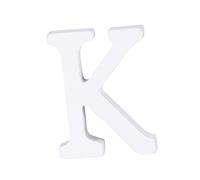 Lettre Décorative K 8cm en Bois Blanc, Style DIY à Poser | Pièce Unique, Affichage Autonome sur Étagères et Surfaces Plates, pour Chambre Garçon Fille, Anniversaire