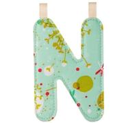 Lettre décorative - Lilliputiens - N - Tissu - Vert - 9.5 cm