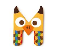 Lettre décorative 'M' en bois Animaux Amusants 6cm Scratch® - Lettre