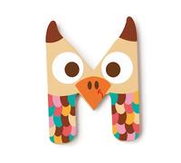 Lettre décorative 'M' en bois Animaux Amusants 6cm Scratch® - Lettre