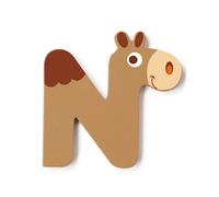 Lettre décorative 'N' en bois Animaux Amusants 6cm Scratch® - Lettre
