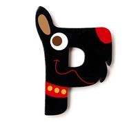 Scratch Europe Lettre décorative en bois 'P' Animaux Amusants 6 cm
