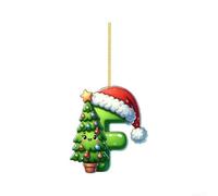 Lettre décorative plate 2D pour sapin de Noël Vert (F)