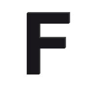 Lettre Décorative Plexigglas Noir 10 cm F