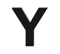 Lettre Décorative Plexigglas Noir 20 cm Y