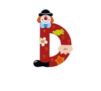 Lettre décorative - TRUDI SEVI - Clown D - Pour enfants 10 mois à 3 ans